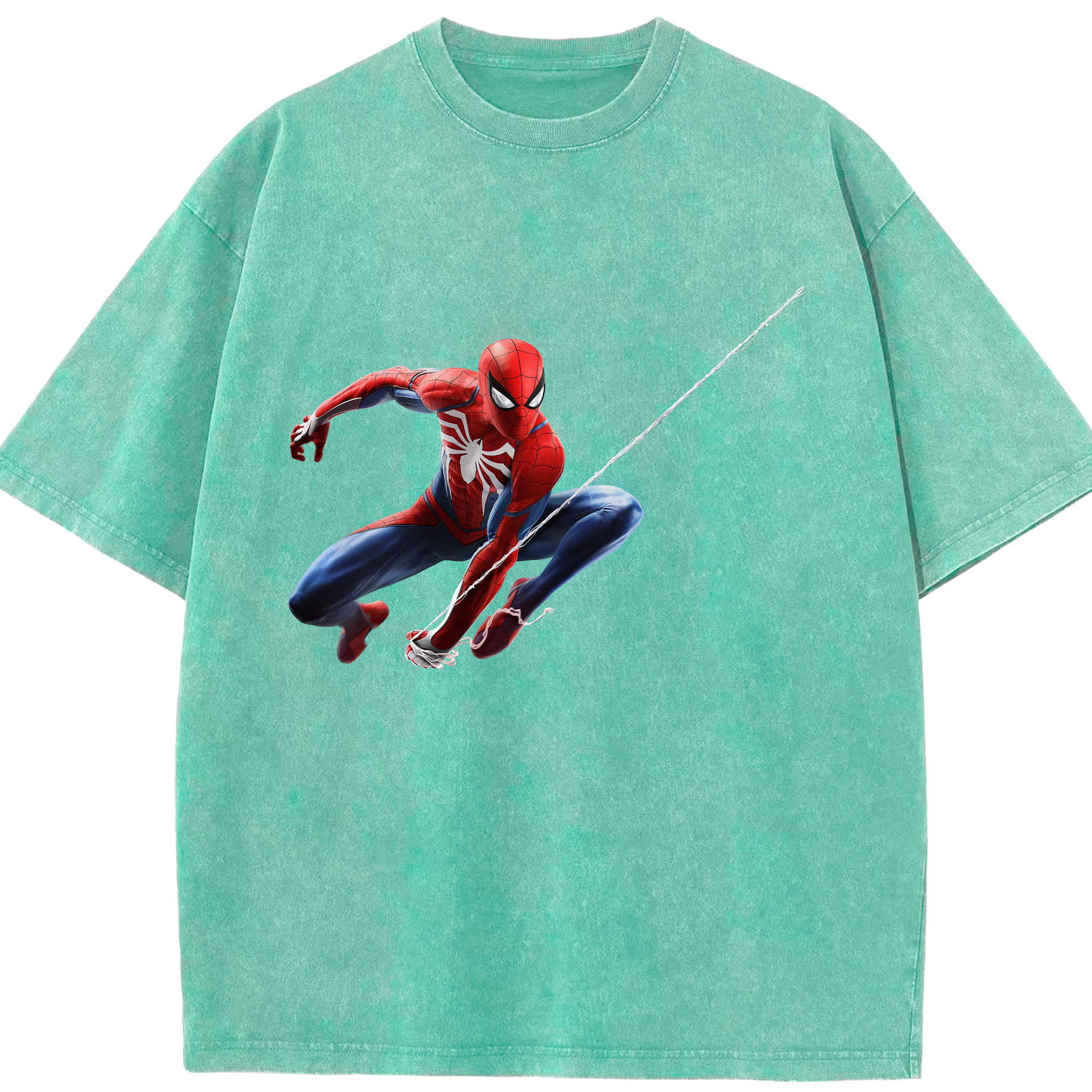 （画像用） Spider Man スパイダーマン 綿100% ヴィンテージ風 半袖Tシャツ（フロントプリント）